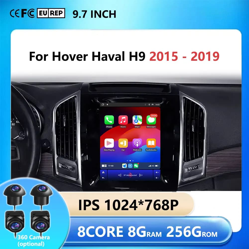 AM 9.7" For Hover Haval H9 2015 - 2019 Car Multimedia Radio Video Player Android 16 IPS Touch Screen Head Unit DSP Stereo Toosl