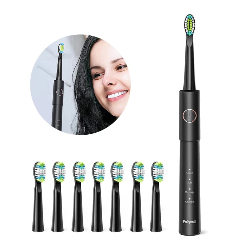 Electric Toothbrush Charge USB Waterproof Rechargeable 8 spare heads for Protable toothbrush for adult home Easy to use