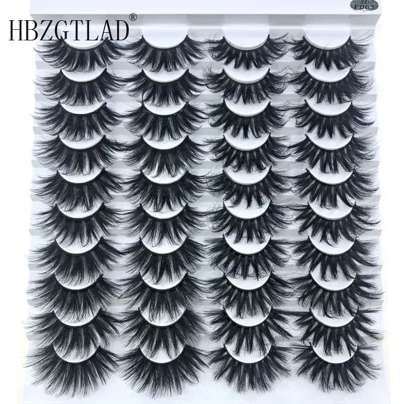 HBZGTLAD Nuovo 20 paia Ciglia finte Ciglia di visone 3D Soffici ciglia drammatiche spesse Volume Ciglia naturali Ciglia finte Trucco