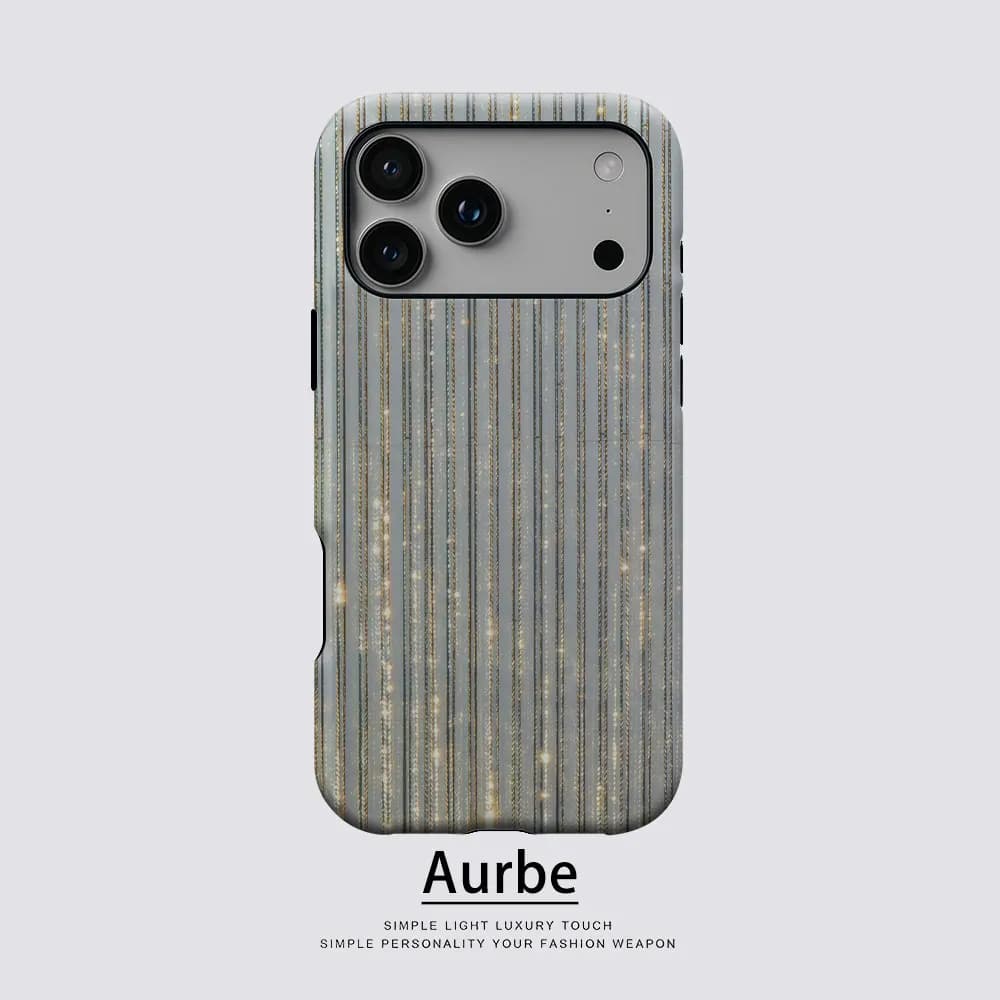 Custodia Aurbe Matte 2-in-1 con Pellicola e Supporto MagSafe per iPhone 17 16 15 14 Plus 17 Pro Max, Antiurto, Rigida, Effetto Scintillante Dorato