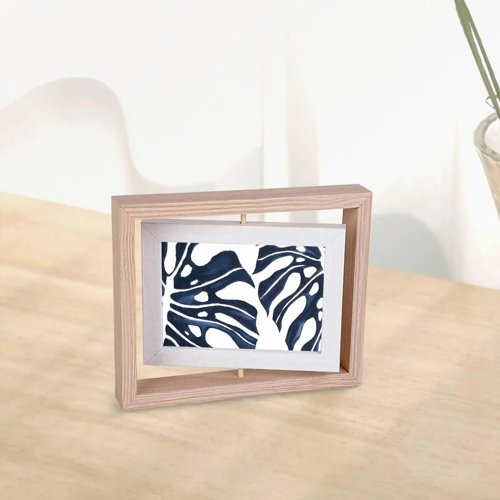 Rotating Picture Frame Ornament Decoration Transparent Fits Vertical or