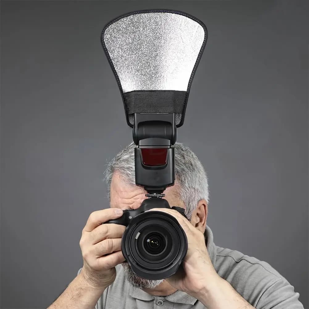 Universal 2-in-1 Flash Diffuser Softbox Photo Flash Light Silver/White Reflector Photography Accessories