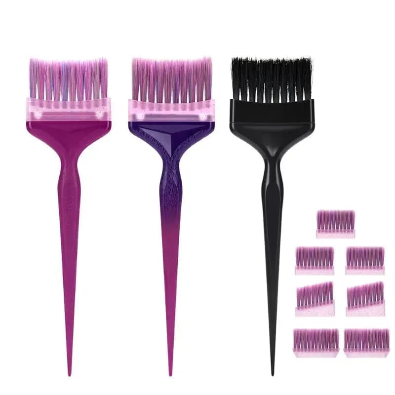 Kit di Accessori per Colorazione Capelli con 4 Tipi di Tinte, Facile da Pulire, Durevole, 8 Testine di Spazzola Sostituibili per Salone e Casa
