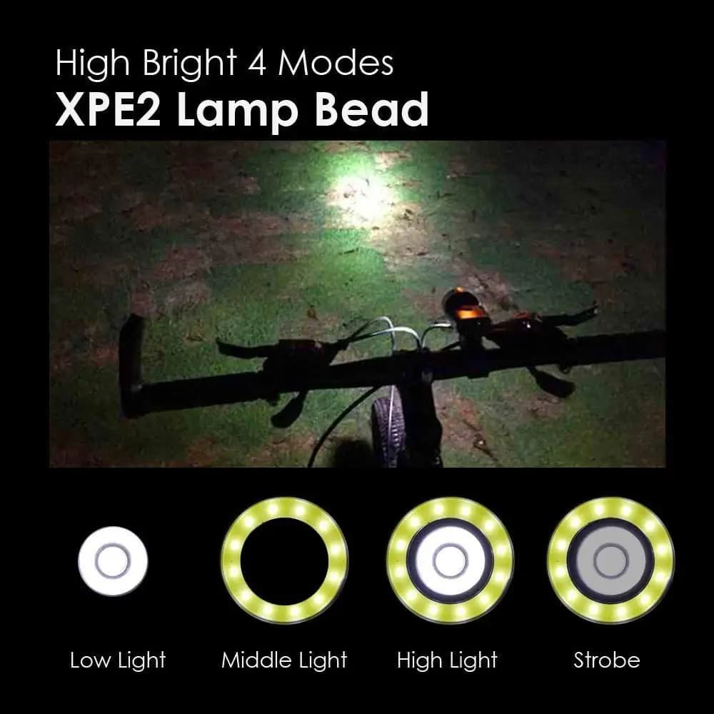 LED Waterproof Rechargeable Bike Light Set Bright Headlight Taillight for Night Cycling Commuting Trekking Gear
