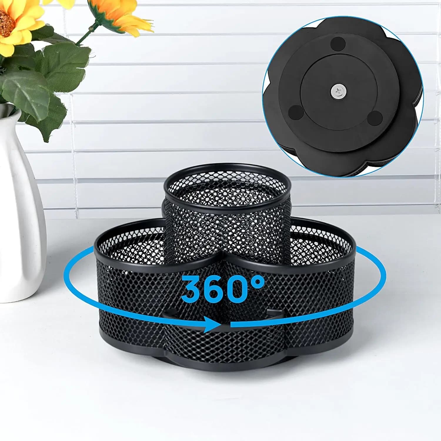 Portapenne girevole a 360° per organizer da scrivania per matite e tazze, accessori da scrivania per riporre oggetti in ufficio