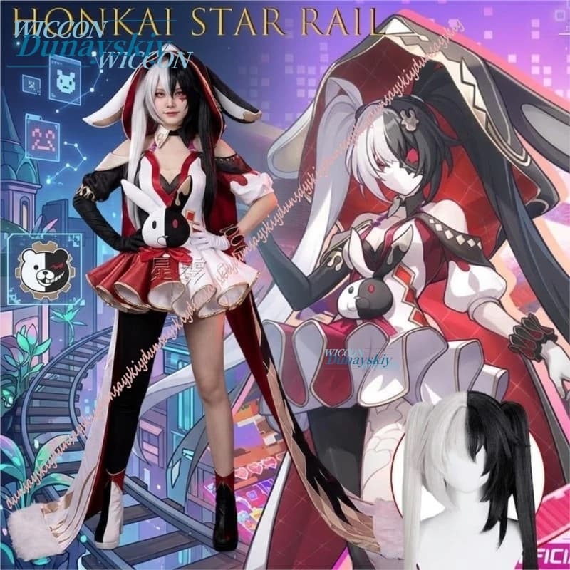 Costume Cosplay Completo per Festa di Halloween a Tema Anime Femminile, Outfit per Performance di Honkai Star Rail Sparxicondfficia LSparkle Hanabi