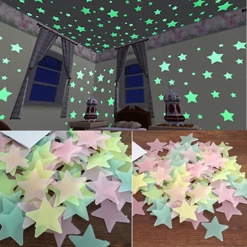 Wall decals with stars that light up in the dark - Decalcomanie by self-adhesive wall for the decor of the children's room, ceiling of the night sky fai-da-te, supplies for bright parties