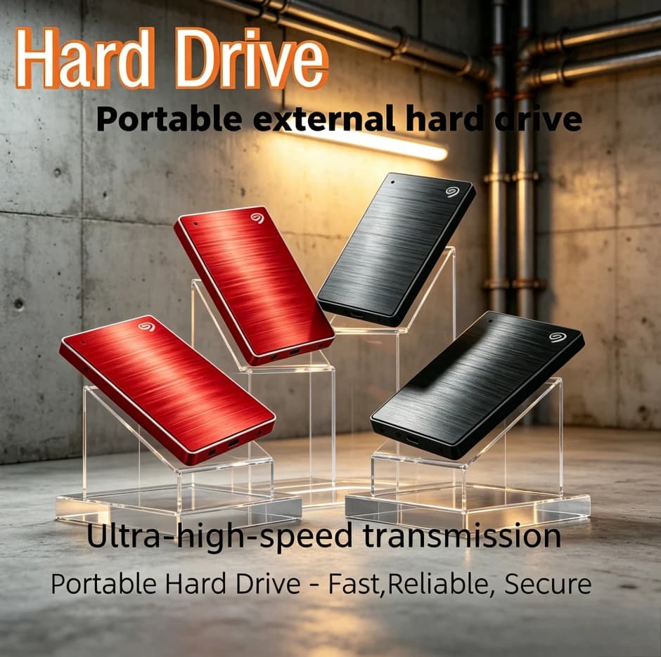 Portable External Hard Drive High Speed Transmission Large Capacity HDD External Storage Disk Compatible with Desktop Laptop Mac