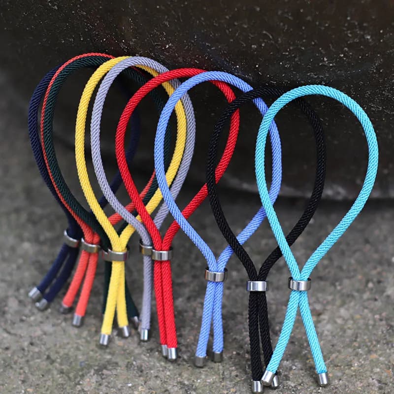 Bracciale con cordino marino stile semplice Fibbia unisex in acciaio inossidabile Tessuto regolabile Braslet Amicizia Accessori per gioielli Joias