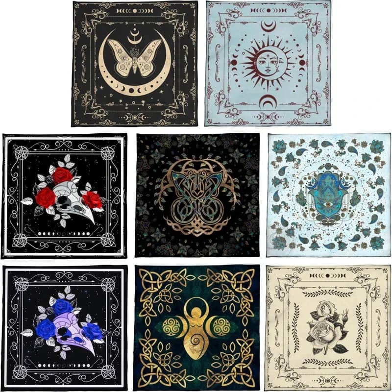 Tovaglia per divinazioni Luna/Farfalla/Fiore Tarocchi Tovaglia Altari Panno Divinazioni Accessori per giochi da tavolo