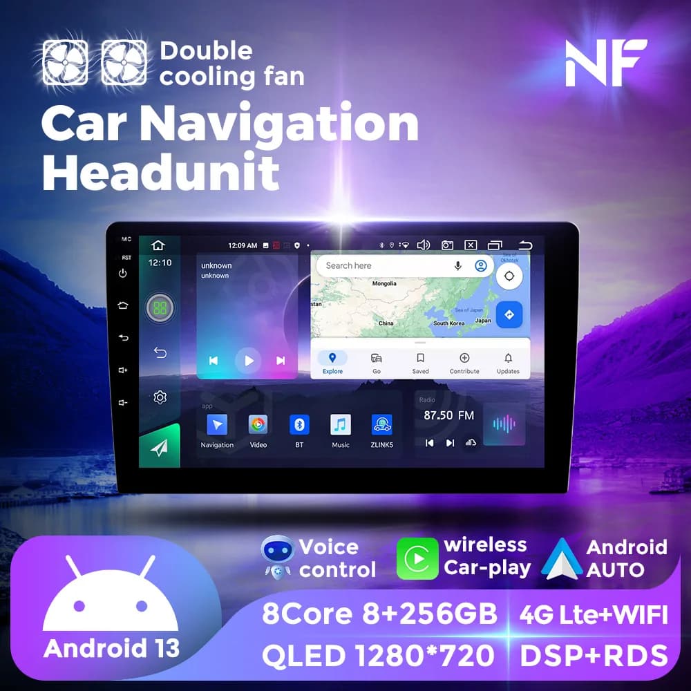 Navifly Wireless Carplay Android Navigazione automatica GPS Autoradio universale Sistemi intelligenti Lettore video multimediale Autoradio