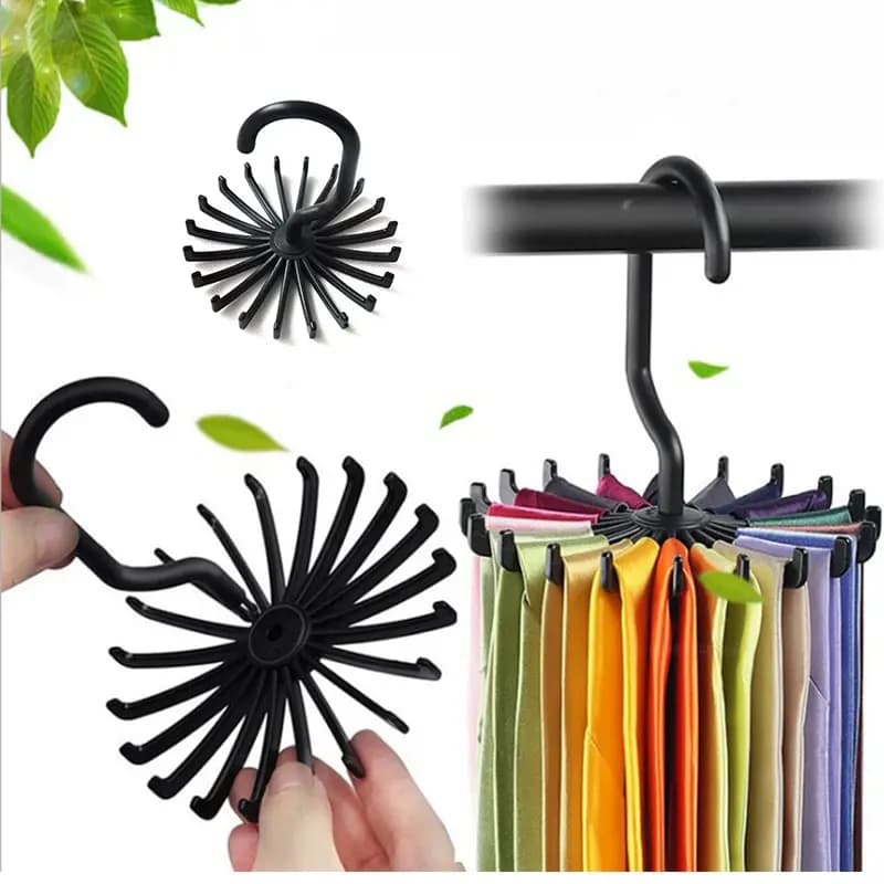 20 artiglio 360 gradi nero cravatta cremagliera plastica multifunzionale rotante cremagliera sciarpa cintura collezione di gioielli Rack