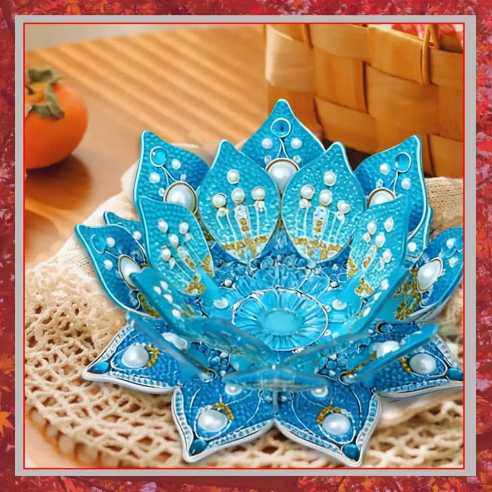 Lotus DIY Diamond Painting Candle Holder Kit for Aromatherapy & Home Decor