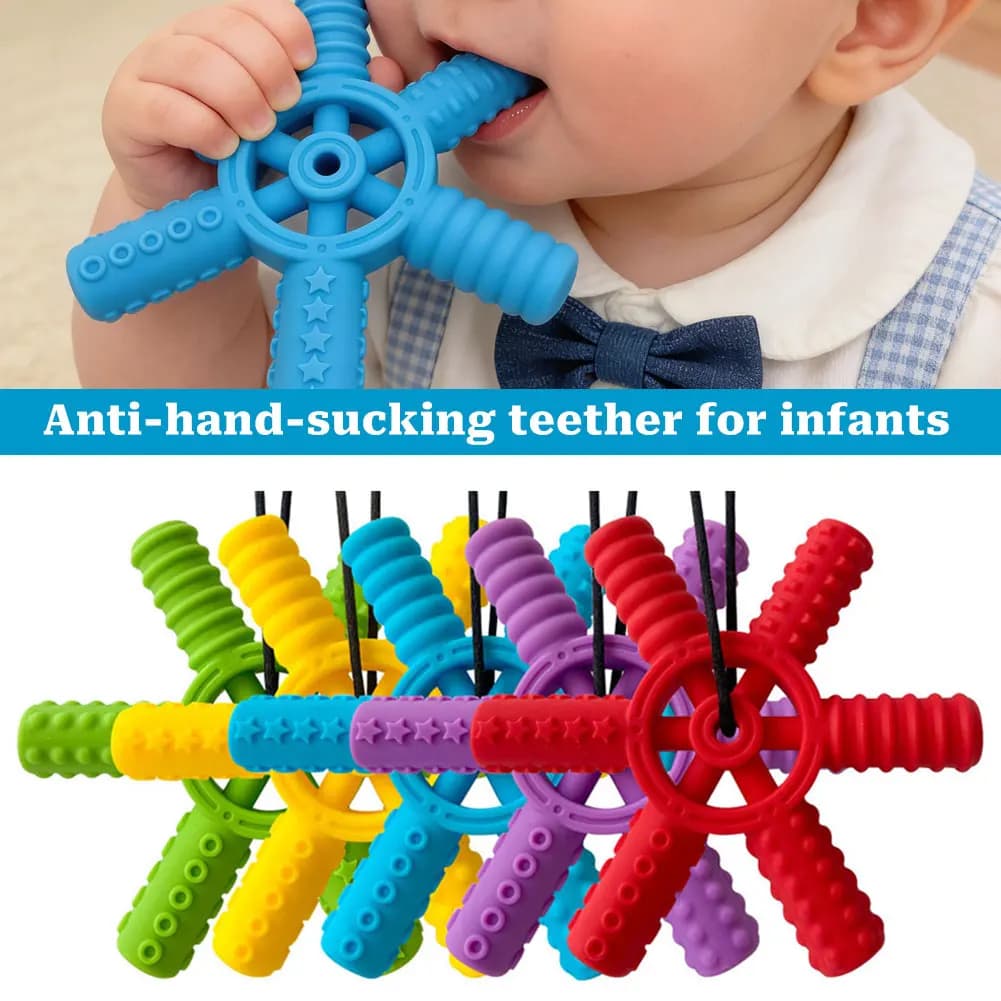 1 Pezzo Massaggiagengive in Silicone Senza BPA, Collana Sensoriale a Cartone Animato, Giocattolo da Masticare per Terapia Orale, Strumento Terapeutico per Bambini