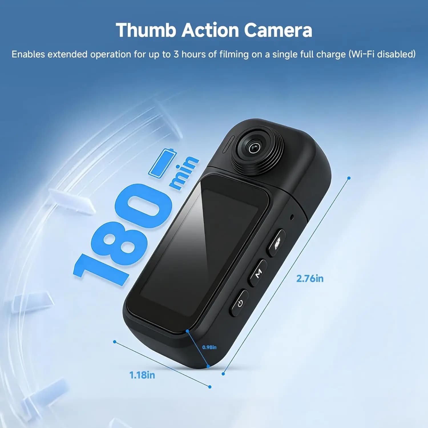 FHD Mini Sport Action Camera 1.47" IPS Touch Screen Esterno 2.4G WiFi Registrazione POV Portatile magnetico 180 ° Obiettivo rotante YouTube