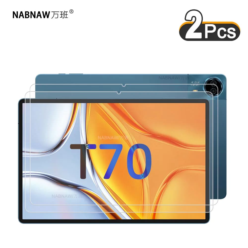 Proteggi schermo HD con pellicola rigida trasparente da 2 pezzi, vetro temperato antigraffio per Teclast T70 14