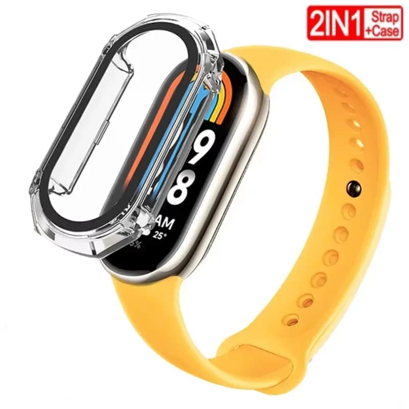 2 pezzi cinturino in silicone + custodia per Xiaomi Mi band 8 sostituzione miband8 braccialetto sportivo smart band 8 accessori copertura impermeabile