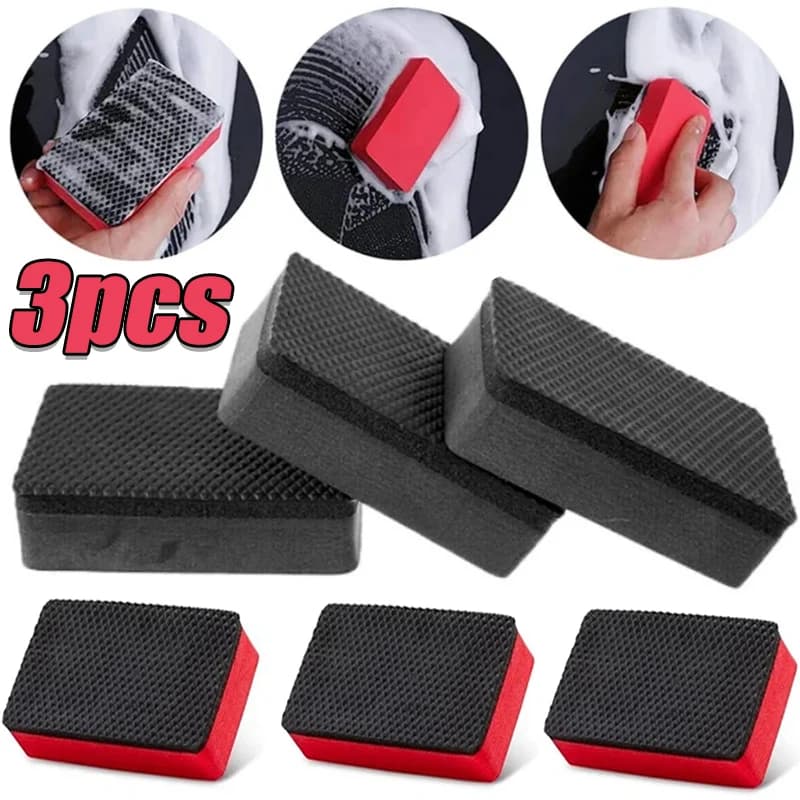 1/3 pezzi per pulizia auto tampone per lucidatura per cera barra di argilla tampone spugna blocco gomma per pulizia tampone per lucidatura per cera strumenti per la pulizia dell'auto