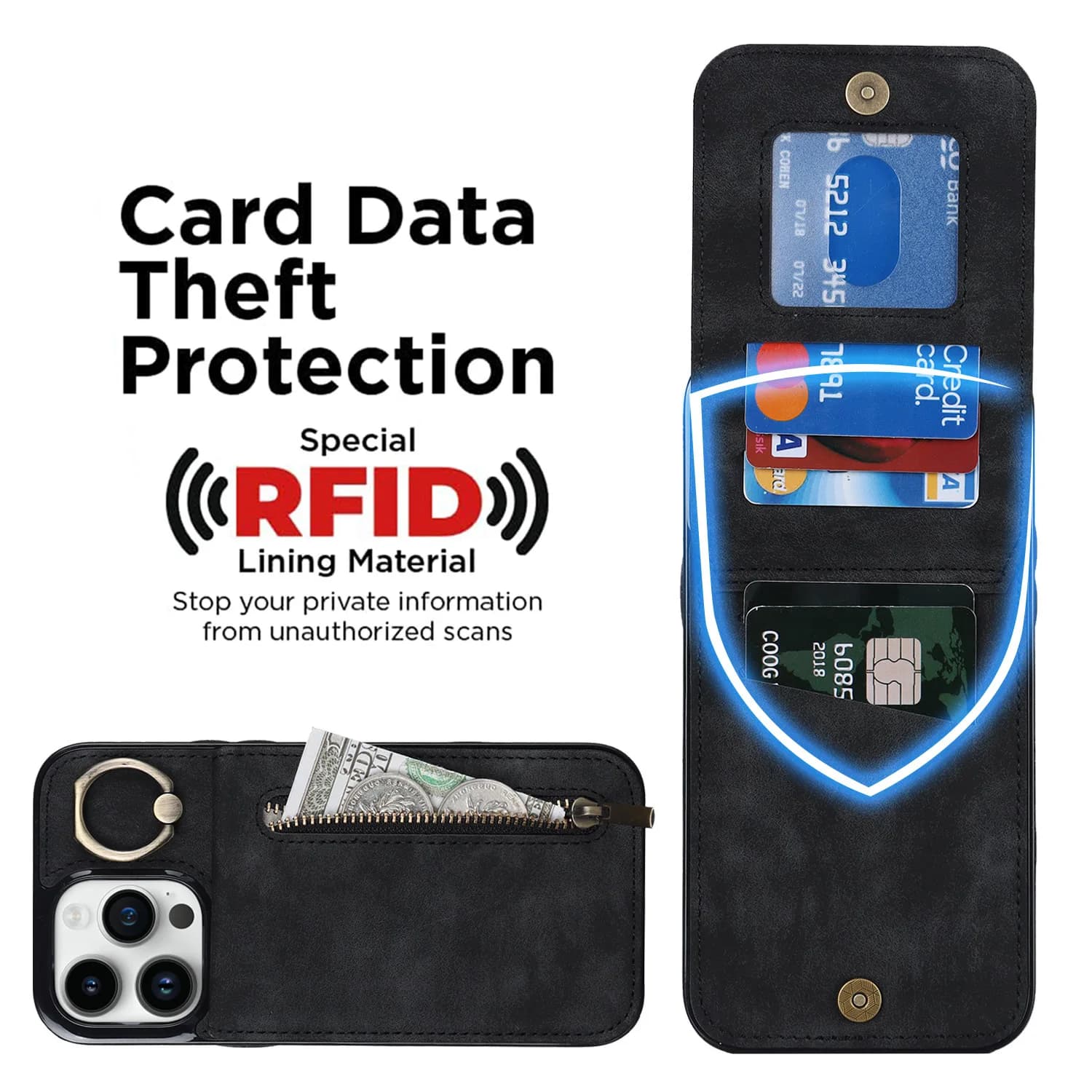 Custodia per telefono in pelle TPU a portafoglio per Samsung Galaxy S23 S22 S21 S20 FE Plus Strato di blocco Ultra RFID Proteggi la copertura antifurto