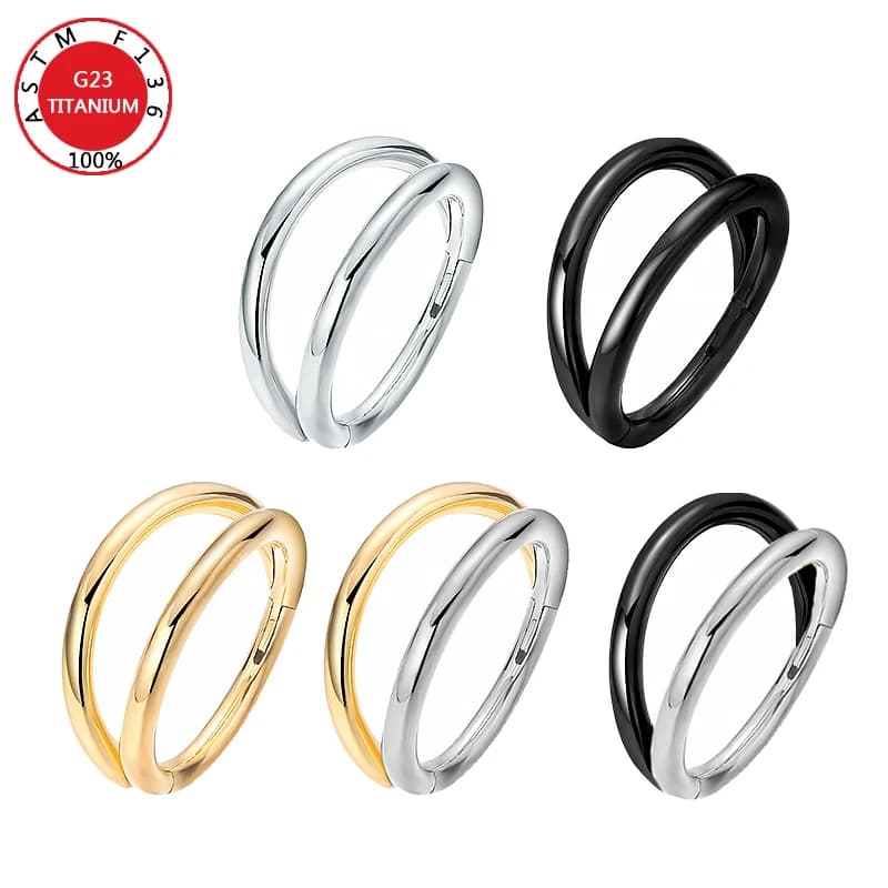 Piercing Septum Clicker Tragus Industrial Cartilage Nose Ring G23 Titanium Helix Labret Ear Cuff Earrings for Women Body Jewelry