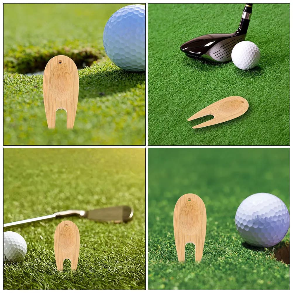 Set di 12 Attrezzi in Legno per Riparazione Divot da Golf, Portatile, per Manutenzione del Green, con Marcatore Palla da Golf, Accessorio per Riparazione Divot sul Prato, per Donne