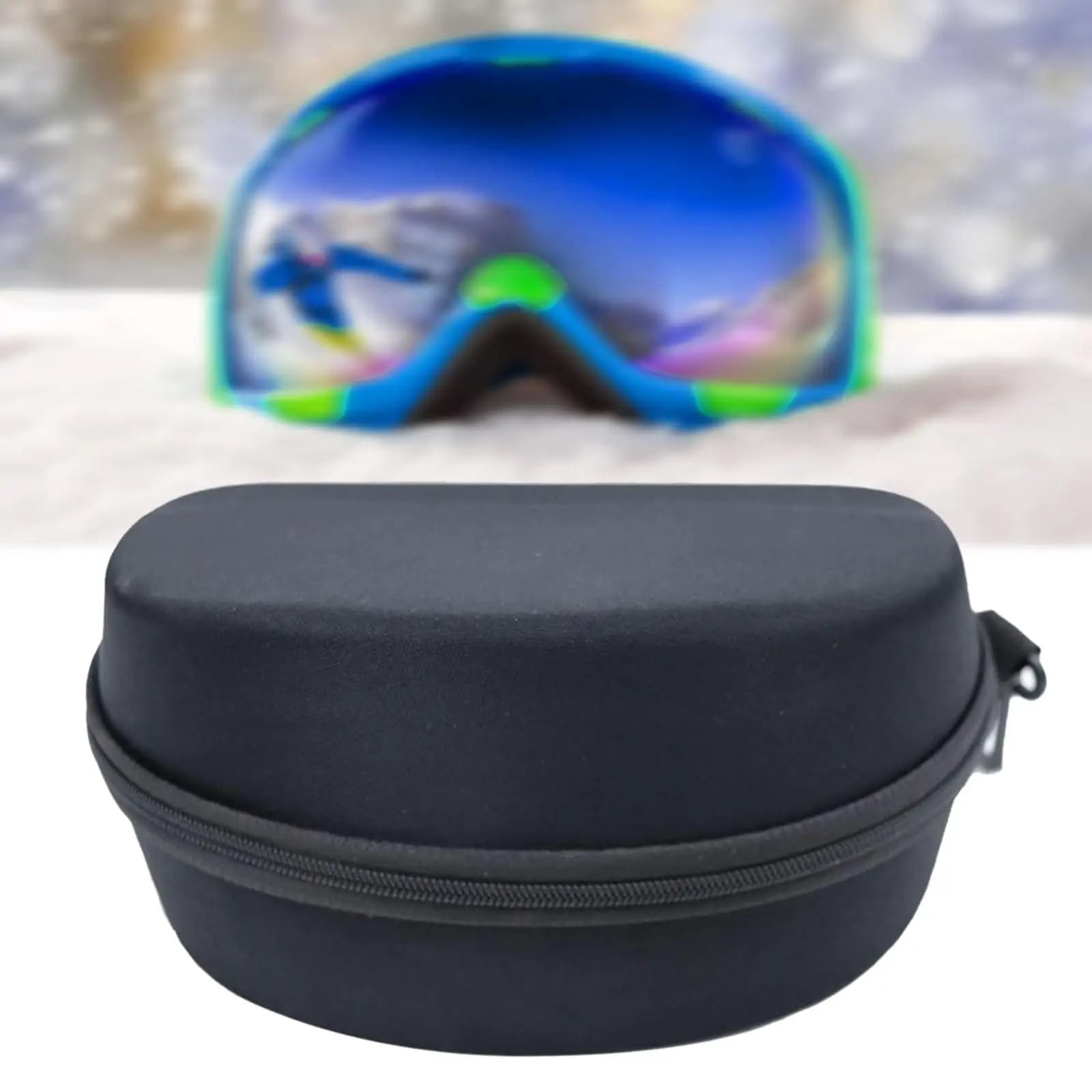 Custodia per occhiali da sci, custodia per occhiali da snowboard, custodia leggera con cerniera, custodia per occhiali sportivi con gancio