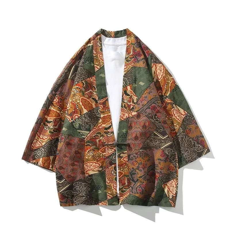 Print ethnic style Yukata Man Women's Fashion Cardigan Cotton and Linen Shirt Asian Dresses Kimono cosplay Japanese Harajuku