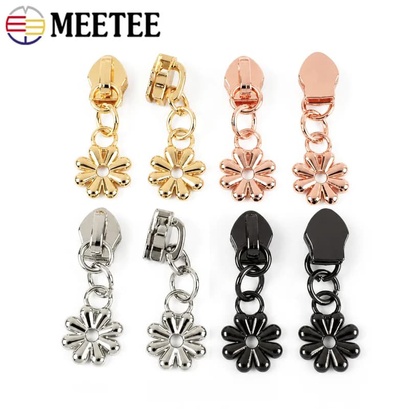 10-30Pcs Meetee 5# Nylon Zipper Puller Sewing Bag Closure Zips Sliders Pocket Clothes Decor Head Zippers Repair Kit Accessories