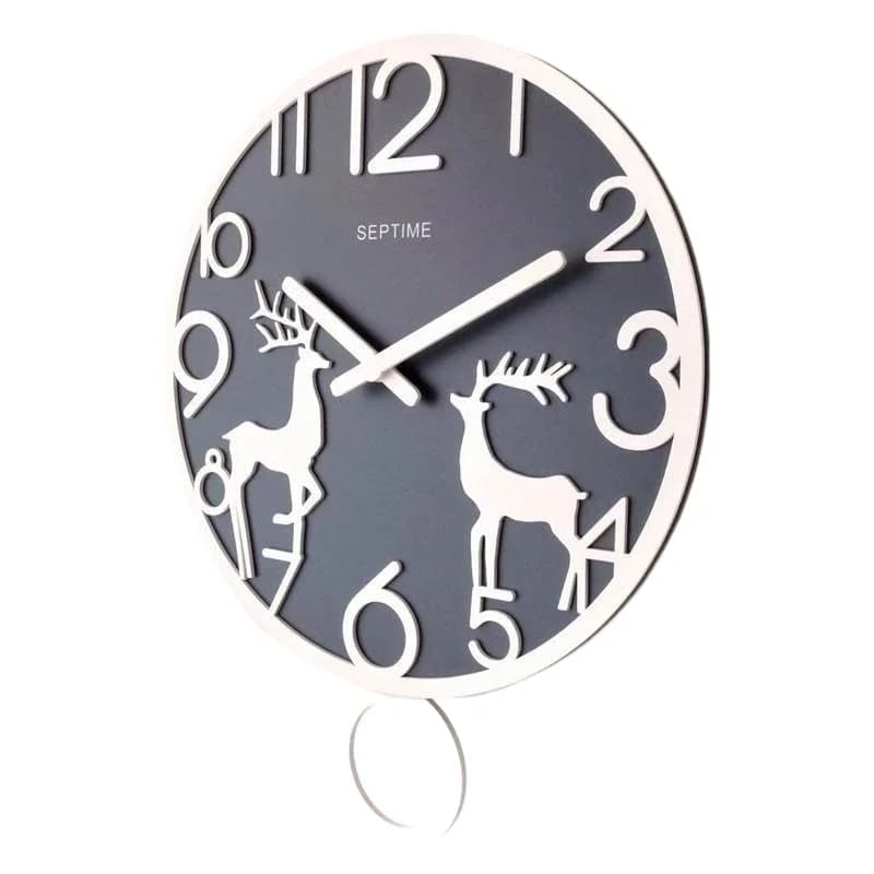 Orologio da parete in legno a forma di alce, orologio decorativo silenzioso per soggiorno, orologio al quarzo