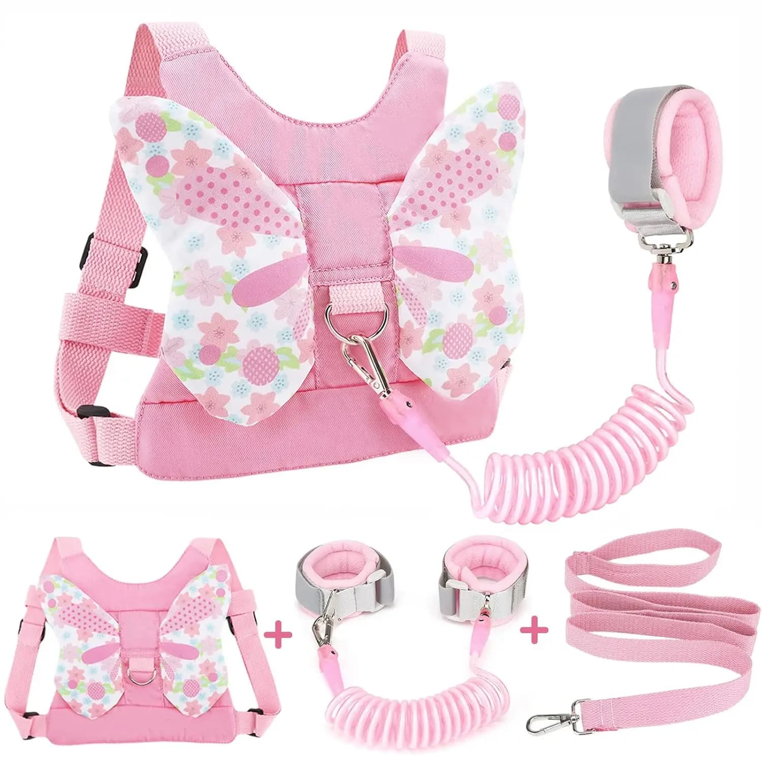 Imbracatura 3-in-1 per Bambini con Laccetto Antiscivolo, Cintura di Sicurezza per Bambine, Cintura da Passeggio per Neonati
