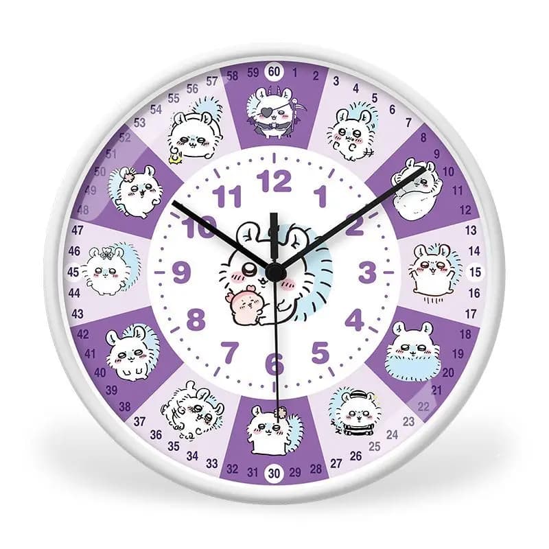 NEW Momonga Chiikawa series Cartoon Learning Wall Clock Rakko Hachiware cute Silent Clock bedroom decoration birthday gift