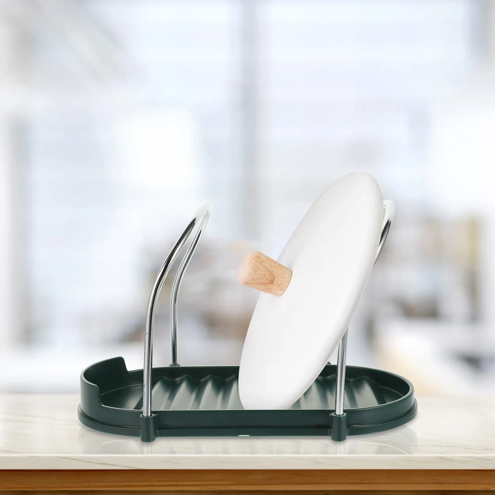 Supporto per coperchi e utensili da cucina, organizer da appoggio per pentole, taglieri e gadget da cucina