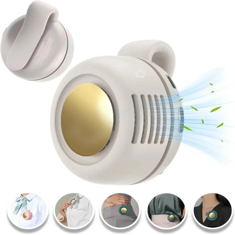 Piccolo ventilatore portatile silenzioso, mini ventilatore elettrico senza pale, ricarica USB, ideale per bambini e adulti, regalo perfetto per viaggi all'aperto e ufficio.