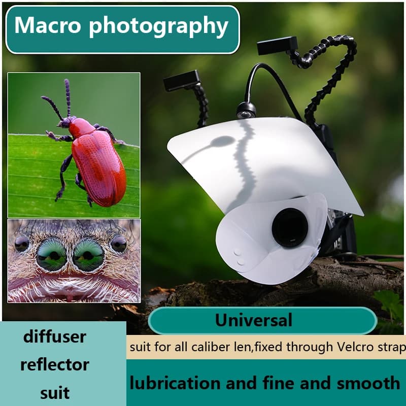 Set di riflettori per diffusore fotografico Macro universale 360 ° surround light Remove shadow eco egg jewelry Compound eye shoot