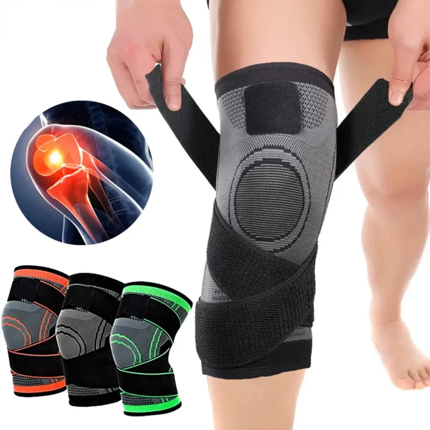 1 pz ginocchiera professionale ginocchiere sportive uomo donna artrite articolazioni protezione fitness compressione manica corsa allenamento