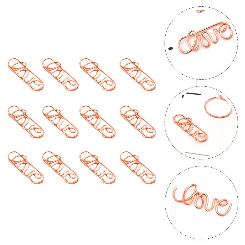 20 Pezzi Fermacarte Creativi Color Oro Rosa, Segnalibri e Clip per Organizzazione di Quaderni e Scrivanie