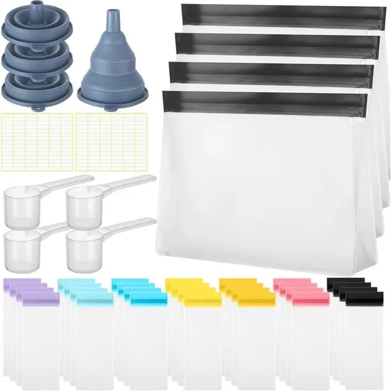 YANA50I Set of Reusable Travel Containers for Monodose Powder Proteins, Portable Travel Organizer, Zip Closure Envelopes, Powder Supplement Packs