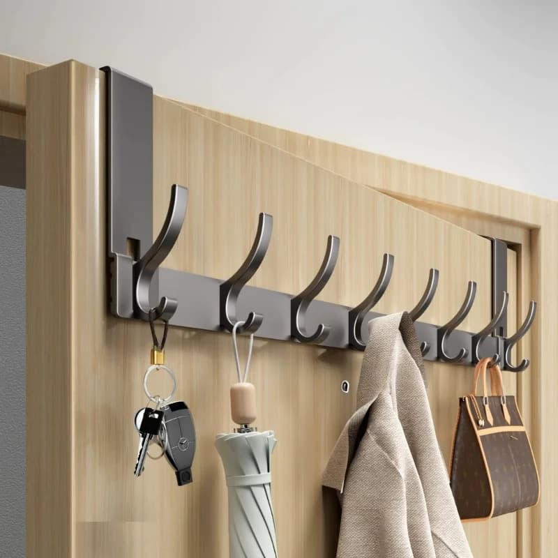 1pc Door Behind Hook Storage Wall Hanging Clothes Hanger Coat Hook Punch-free Hanger Bedroom Kitchen Organizer
