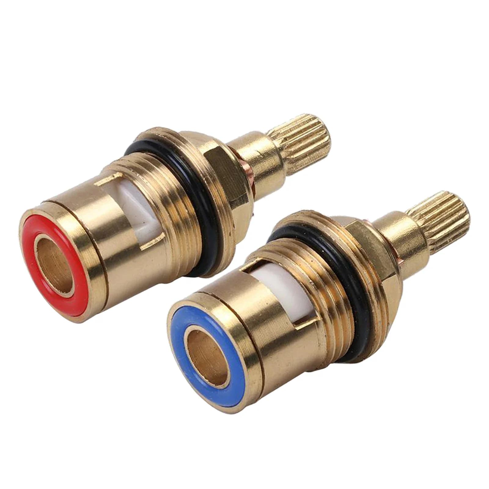 2pc Universal Replacement Tap Valves Brass Ceramic Disc Cartridge Inner Faucet Valve for Bathroom, Clockwise or Anti-clockwise