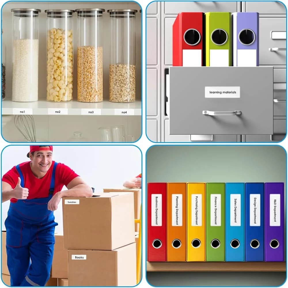 Organizza la tua casa con 20 supporti per etichette trasparenti: tasche adesive per etichette per scaffali, raccoglitori, file, contenitori e scatole!