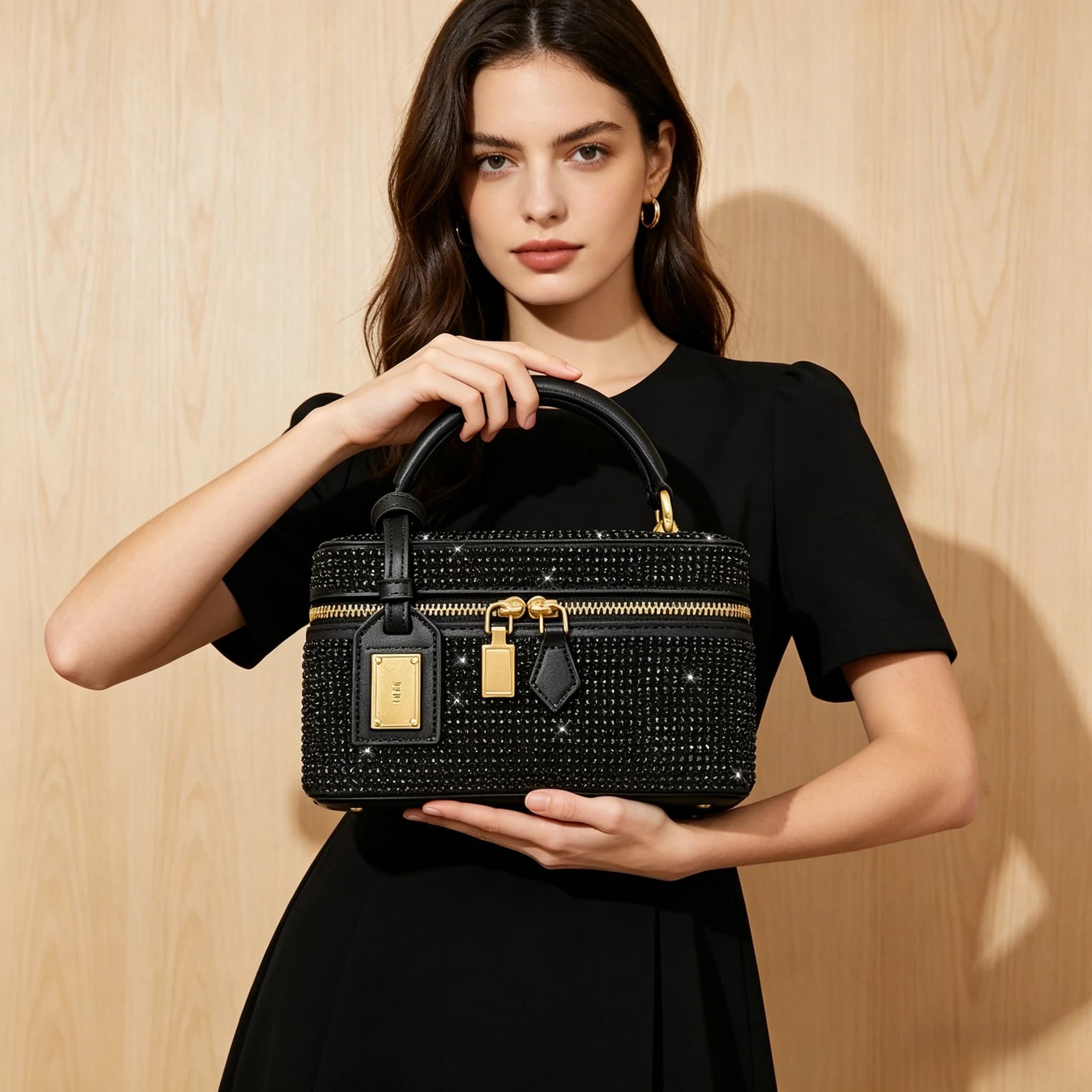 Borsa a tracolla di lusso da donna firmata con pelle testurizzata e logo a lettere, anche una elegante borsa fasciatoio per pendolari