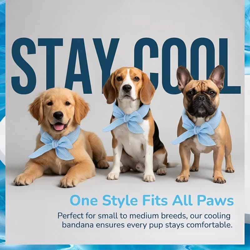 Summer cartoon pet cooling neck scarf for cats and dogs, Japanese and Korean style