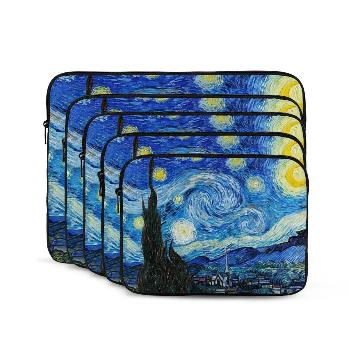 The Starry Night By Vincent Van Gogh Notebook Laptop Bag Case Pouch Notebook Sleeve Cover Bag Tablet Shockproof Case Bag