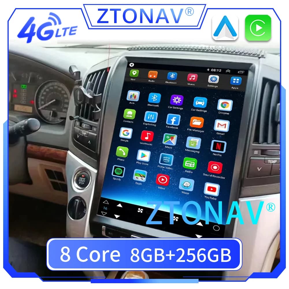 Autoradio con Schermo Grande per Land Cruiser 2008-2015, Lettore Multimediale Android con GPS e Navigazione
