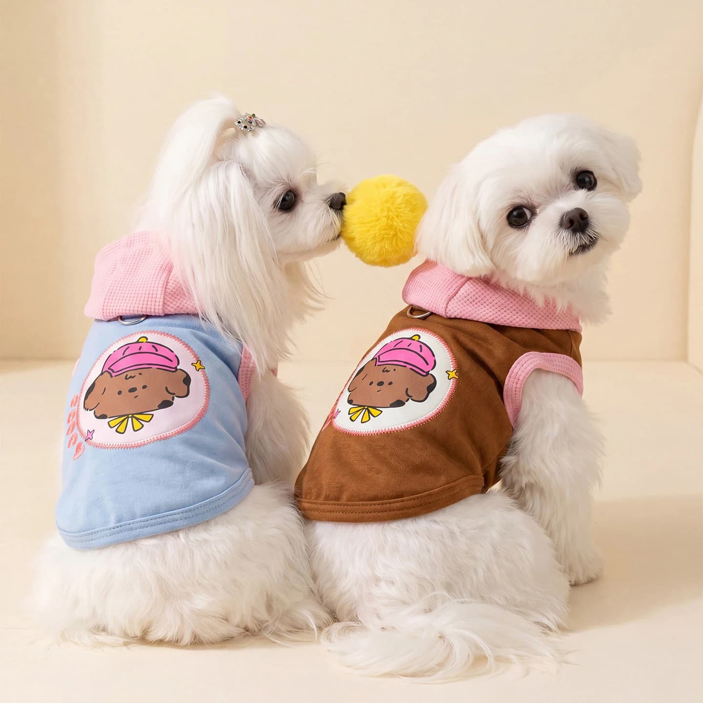 Cute Summer Hoodie for Puppies Thin Breathable Teddy Vest Cool Small Dogs Cats T-shirt Cartoon Printed Dog Short Sleeved Shirt