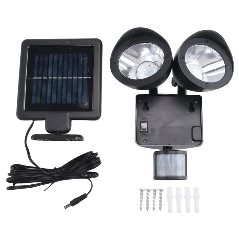 BOFO 22 LED Faretto Solare con Doppio Sensore di Movimento e Sicurezza, Proiettore da Esterno