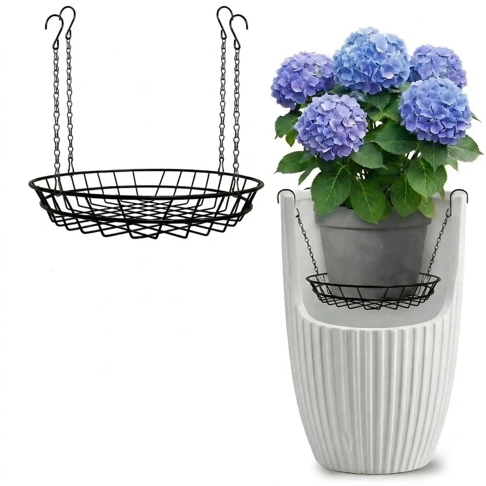 Adjustable Plant Support Stand 2 Pack for Deep Pots Saves Soil Improves Drainage Air Flow Height Adjustable with S Hooks