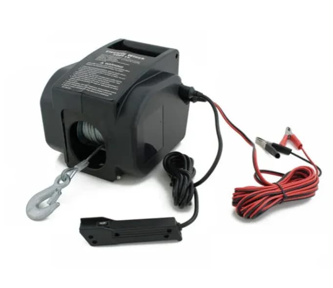 2026 - Verricello Elettrico Marino Portatile 12V/24V Mini, Forza di Trazione 2000 lb, con Cavo in Acciaio, Adatto per Motoscafi