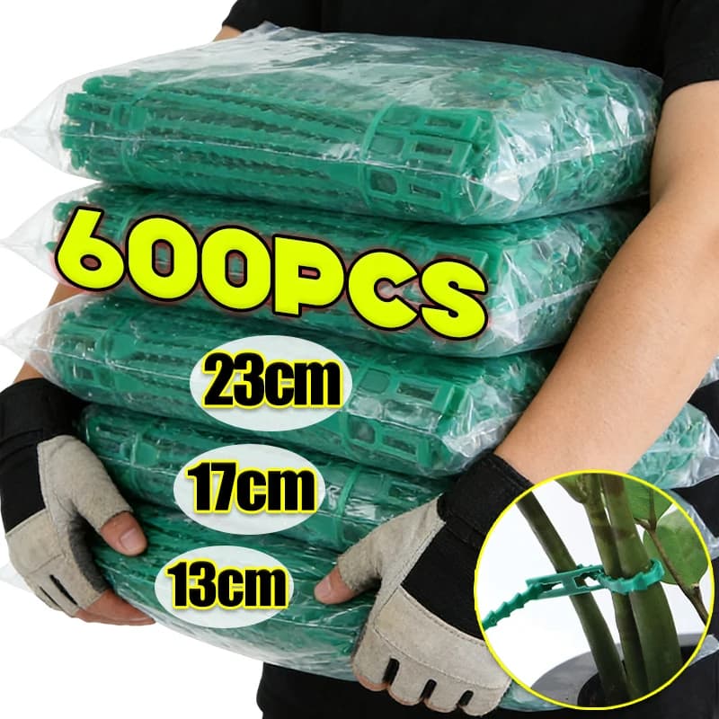 Fascette Riutilizzabili per Piante, Supporto per Viti e Arbusti, Fermagli Autobloccanti da Giardino, Fascette Regolabili in Nylon con Cerniera