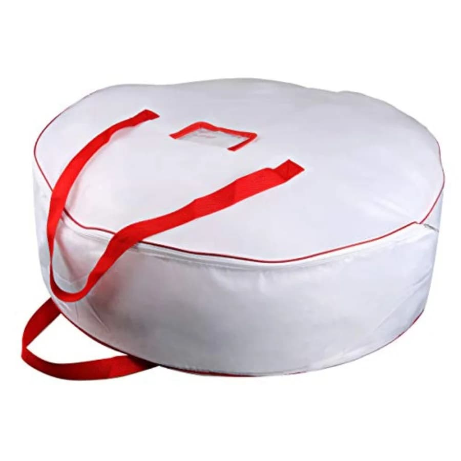 30" Christmas Garland Ornaments Wreath Storage Bag - Christmas Large Wreath Storage Container - Reinforced Wide Heavy Duty Hand
